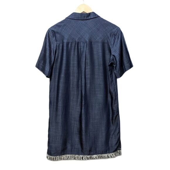LINE & DOT Chambray Fringe Hem Dress S - Picture 6 of 8